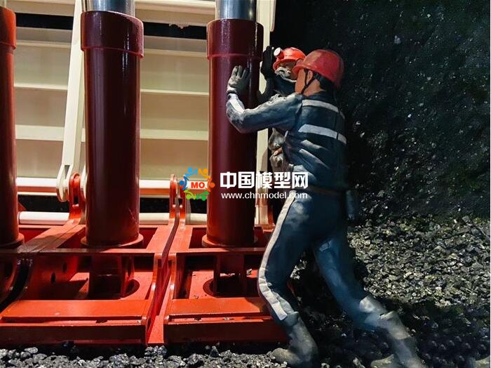 采煤工人微縮場景沙盤模型