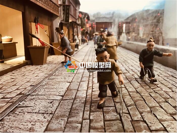 超逼真的場景微縮老街沙盤模型