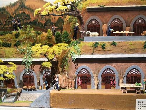 陜北農家窯洞微縮場景模型
