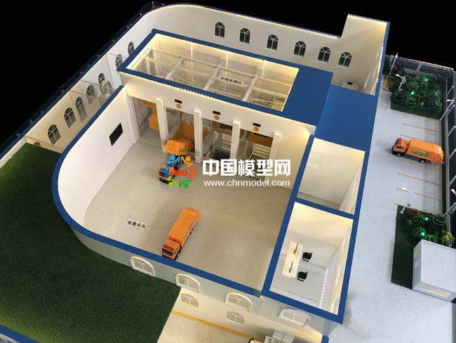 豎式垃圾分類轉(zhuǎn)運(yùn)站沙盤模型