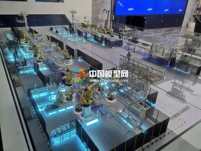 焊裝生產(chǎn)線沙盤模型，汽車機器焊裝生產(chǎn)線沙盤模型